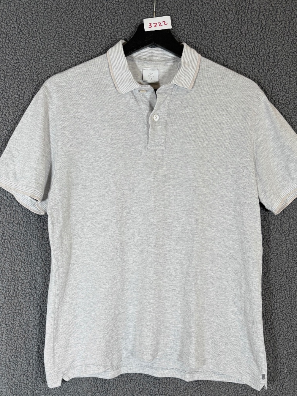 Eleventy Cotton Short Sleeve Polo Shirt - Men's Size M - Gray